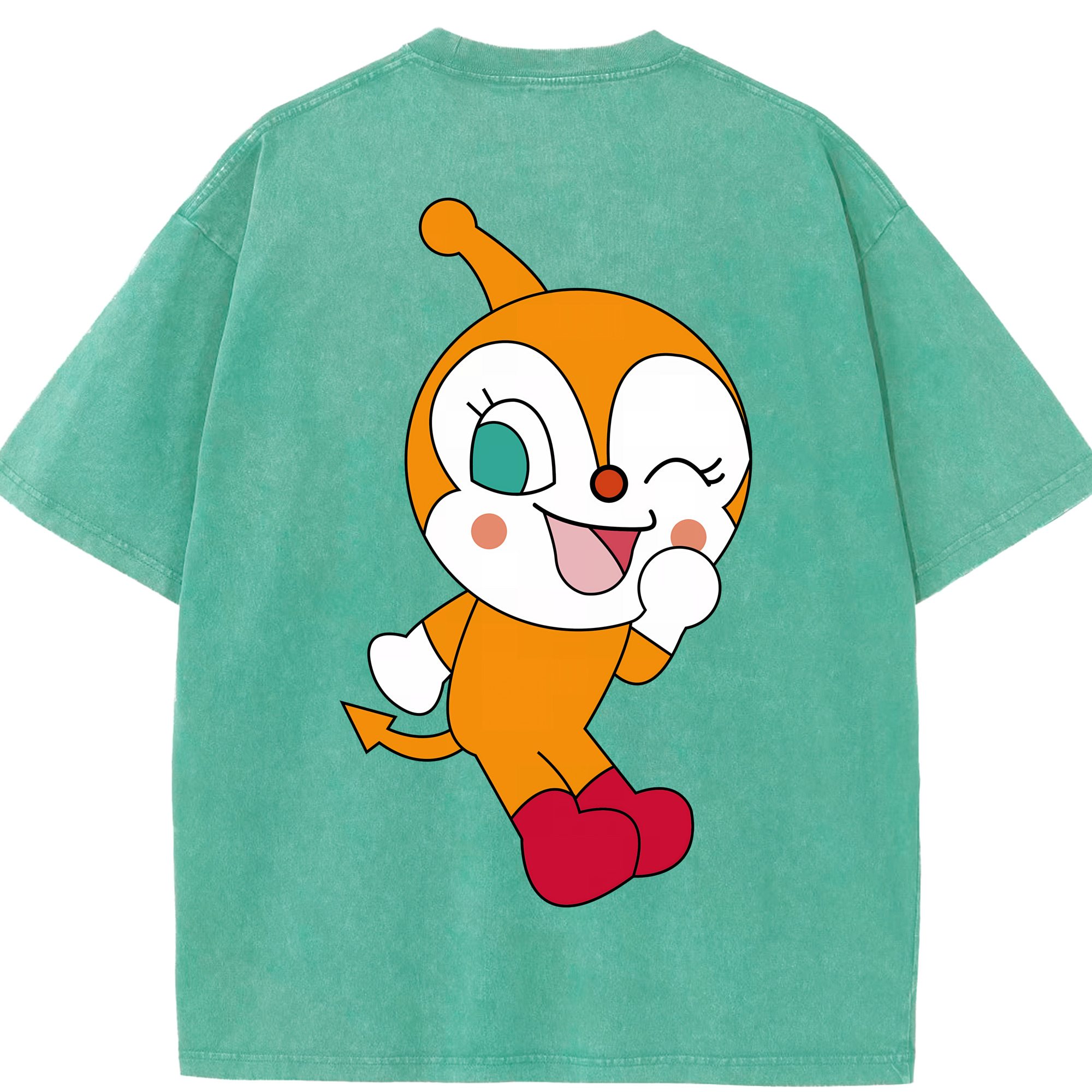 （画像用） アンパンマン Anpanman 綿100% ヴィンテージ風 半袖Tシャツ（背面プリント）